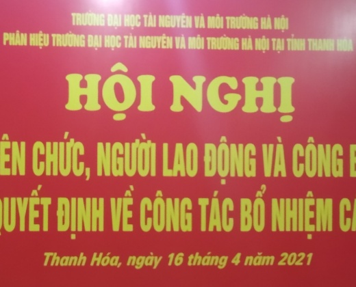 Hội nghị Viên chức, người lao động Phân hiệu trường Đại học Tài nguyên và Môi trường Hà Nội tại tỉnh Thanh Hóa